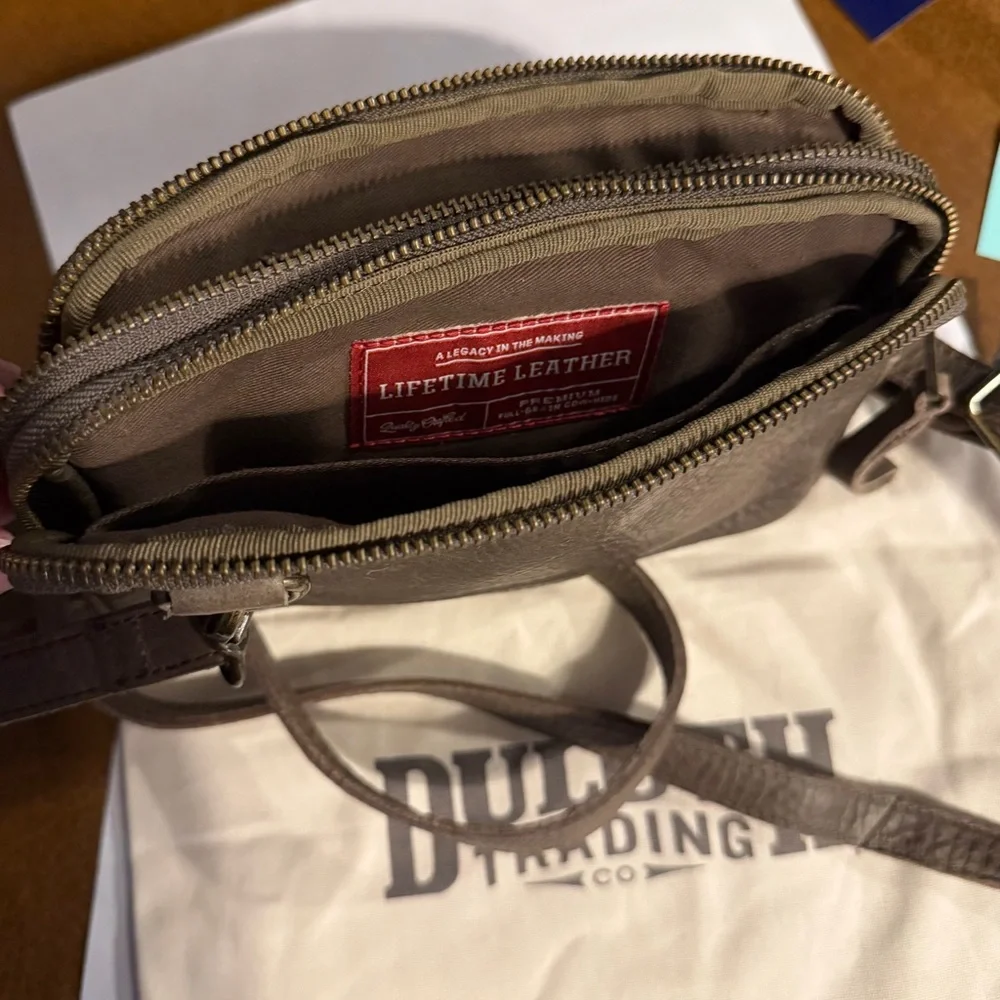 Duluth Trading Co Brown Leather Crossbody Bag - Picture 2 of 4